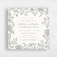 Green Wedding Invitation - Sogno Square