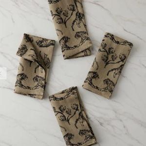 Tiger Linen Napkins (Set of 4) | Sand