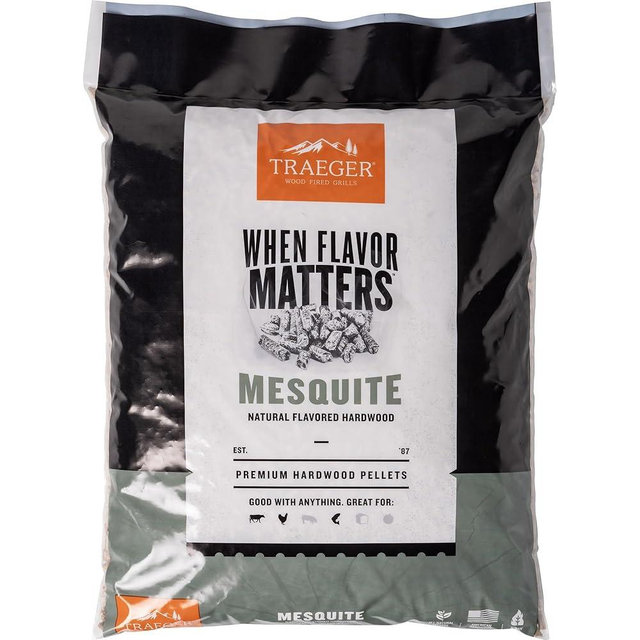 Traeger Grills Mesquite 100% All-Natural Wood Pellets for Smokers and Pellet Grills, BBQ, Bake, Roast, and Grill, 18 lb. Bag