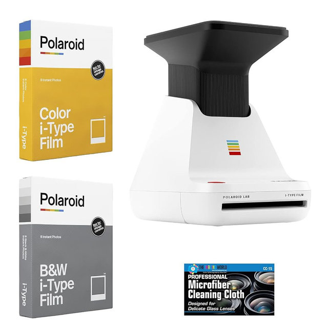 Polaroid Lab Instant Film Photo Printer + Color & Black and White Film + Microfiber Cloth