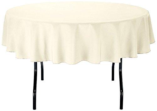 Gee Di Moda Tablecloth - 70" Inch Round Tablecloths for Circular Table Cover in Ivory Washable Polyester - Great for Buffet Table, Parties, Holiday Dinner & More