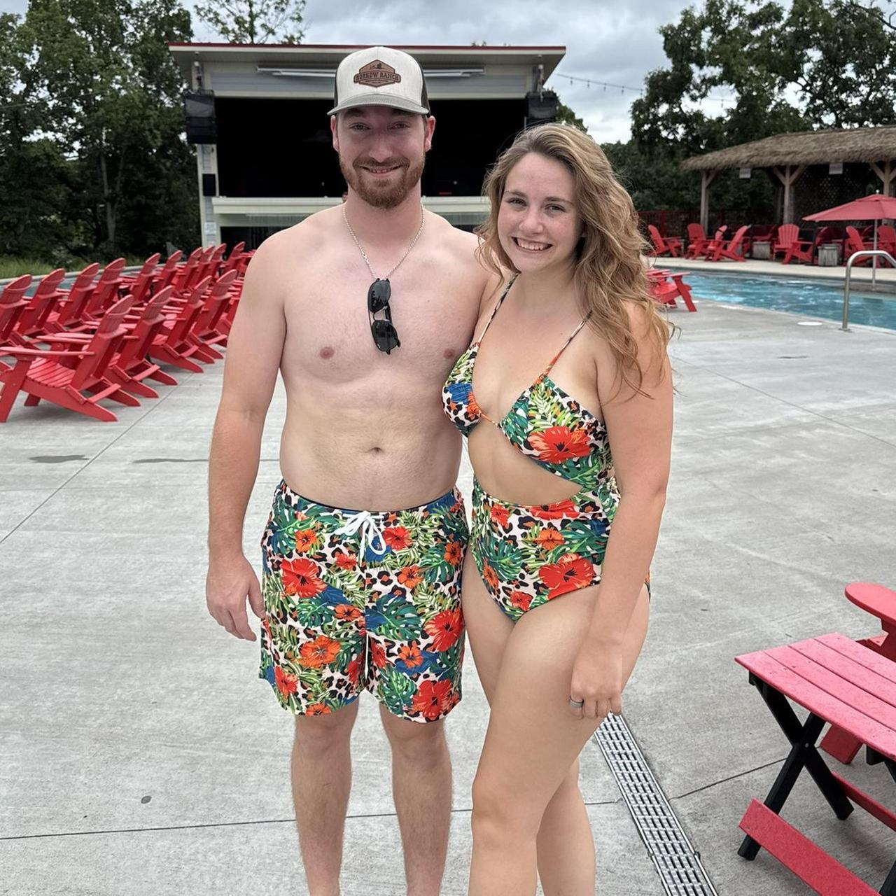 Owen bought matching swimsuits!