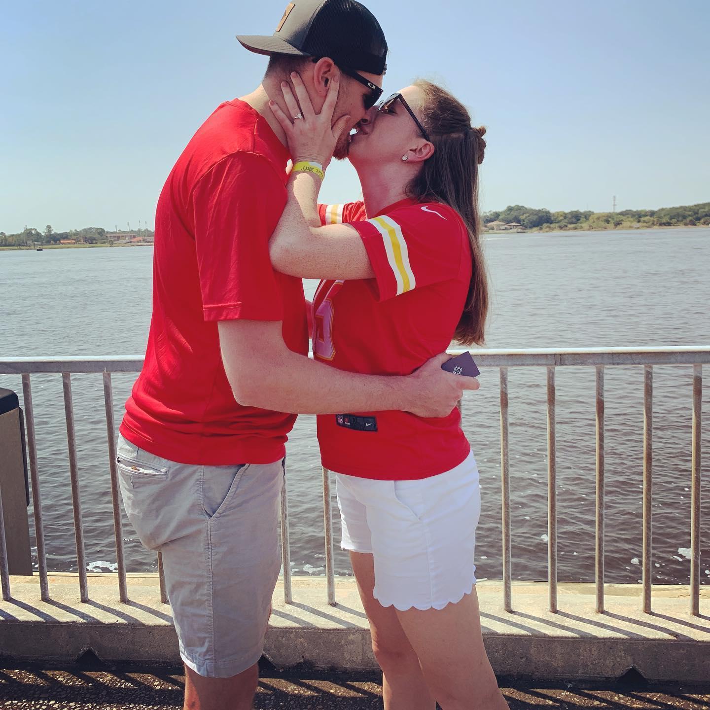 First kiss as an engaged couple!