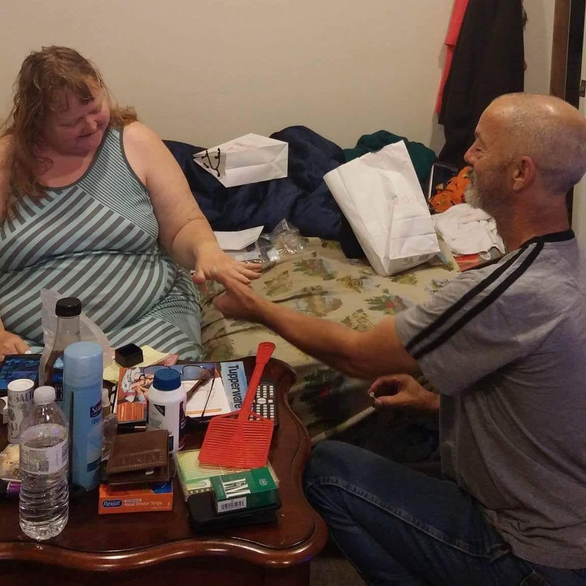 My fiance Gary down on one knee proposing to me so romantic love him so much