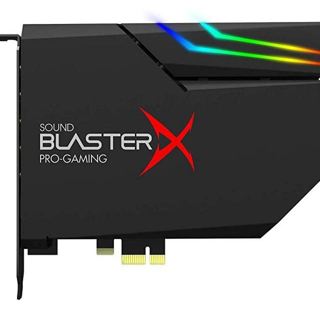 Creative Sound BlasterX AE-5 Plus SABRE32-class Hi-res 32-bit/384 kHz PCIe Gaming Sound Card and DAC with Dolby Digital and DTS, Xamp Discrete Headphone Bi-amp, Up to 122dB SNR, RGB Lighting System