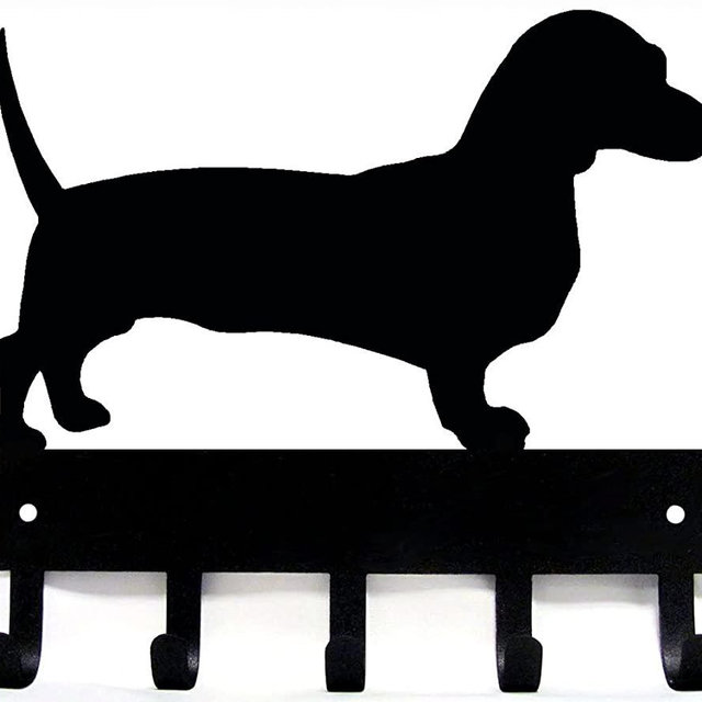 The Metal Peddler Dachshund Dog - Key Hooks & Holder - Small 6 inch Wide