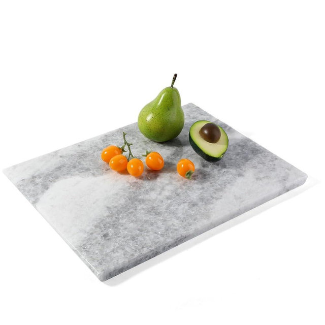 Koville Marble Cutting Board for Kitchen, 16x12 Inches Large Marble Slab Cheese Board, Rectangular Serving Board for Baking Charcuterie Pastry (Azul Cristallo, 16"x12")