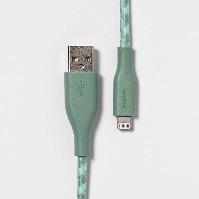 heyday™ 10' Lightning to USB-A Braided Cable – Evergreen