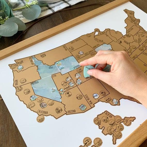 National Park Scratch Off Map - Park Scratch Off - USA Travel Map - Travel Gift - Birthday Present-Mother's Day Present