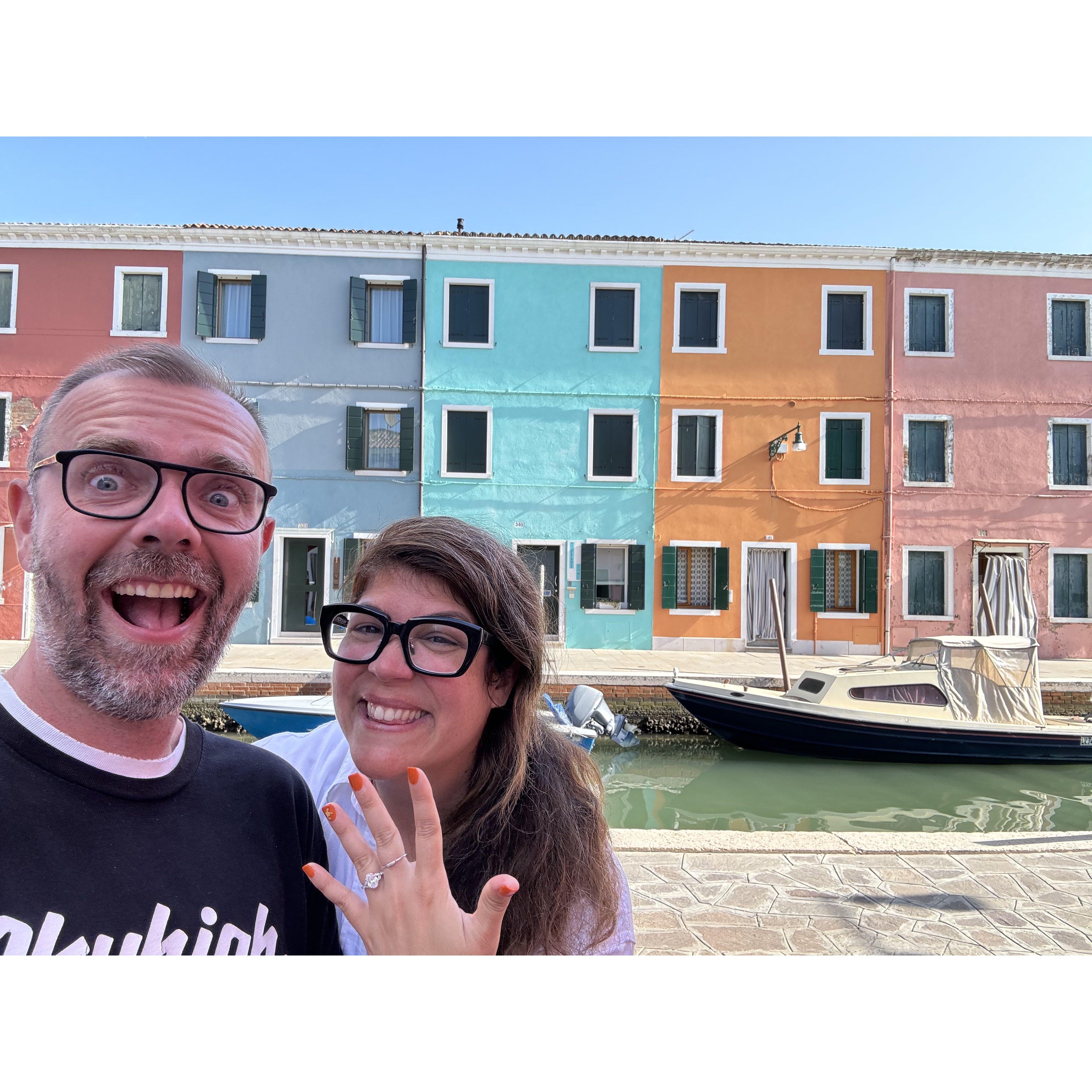 When we got engaged Summer 2023 in Burano, Italy