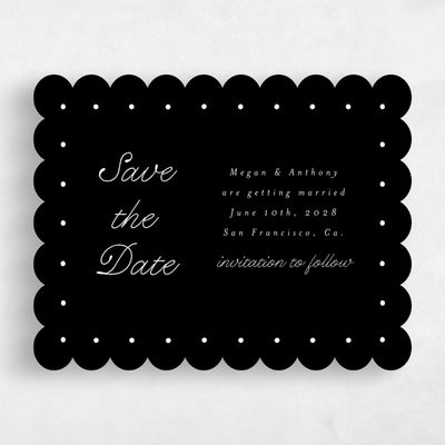 Black Simple Wedding Save the Date - Lirael Landscape