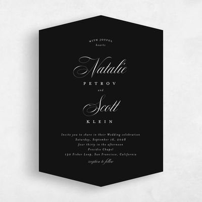 Black Diamond Wedding Invitation - Marvis Portrait
