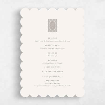 Beige Simple Wedding Program - Poplar