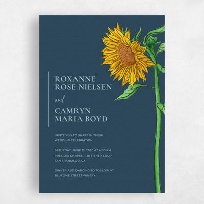 Navy, Blue Wedding Invitation - Bonnie Bloom