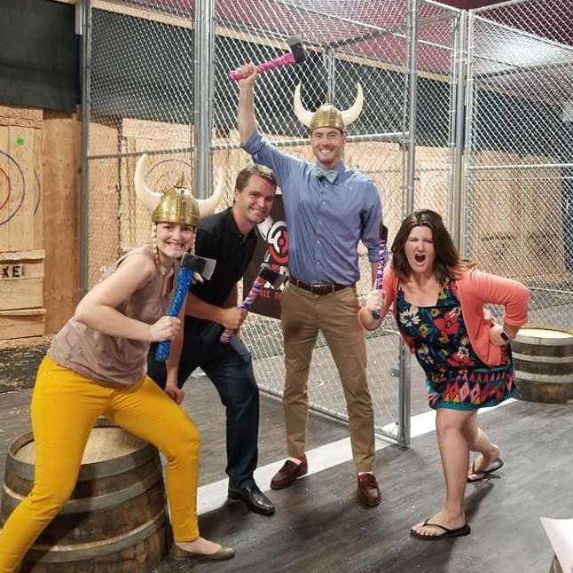 Jen and Alex join us in celebrating Max's birthday with beer and ax throwing!