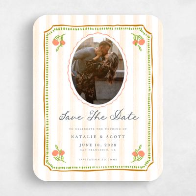 Orange Rounded Wedding Save the Date - Jardine Photo