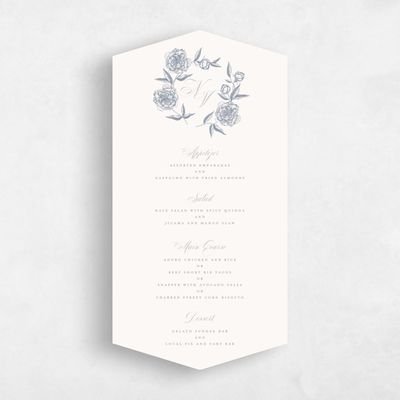 Grey Diamond Wedding Menu - Pivoine