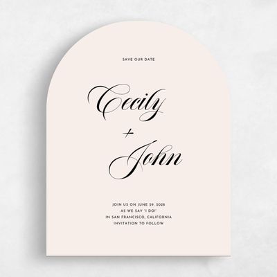 Beige Arch Wedding Save the Date - Wilmington Portrait