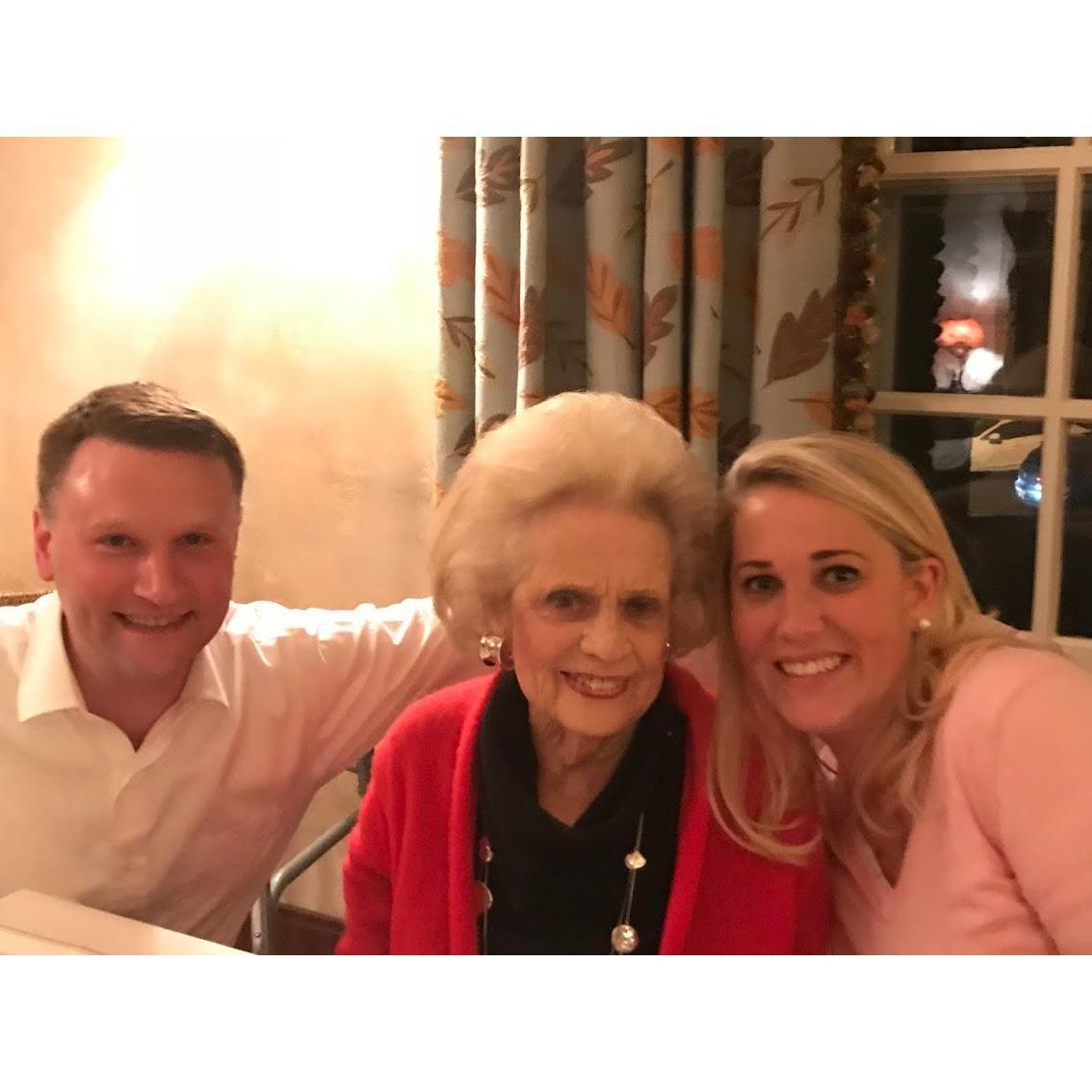 Celebrating our engagement and Eleanor's Grandmother's 85th Birthday - February 2018.