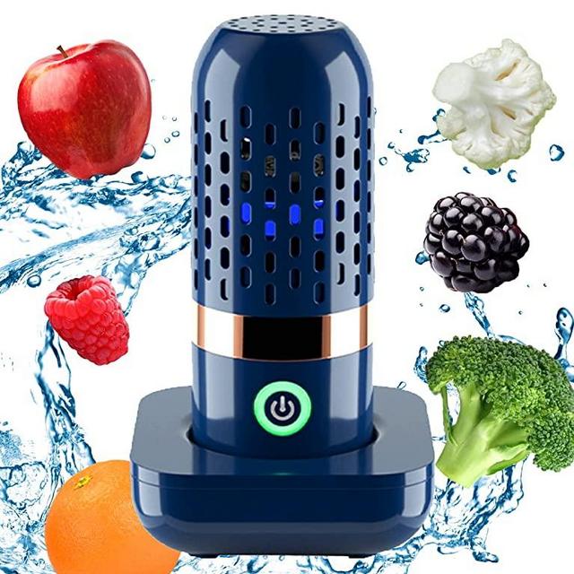 BCRTO Vegetable and Fruit Cleaner Machine, Aquapur Water-Proof Fruit Cleaning Device with OH-ion Purification Technology 250min Working time and Wireless Charging, for Cleaning Fruit, Grain,Meat