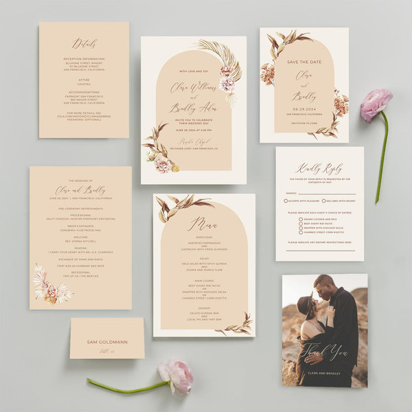 Zola Wedding Invitations - Caoba Portrait