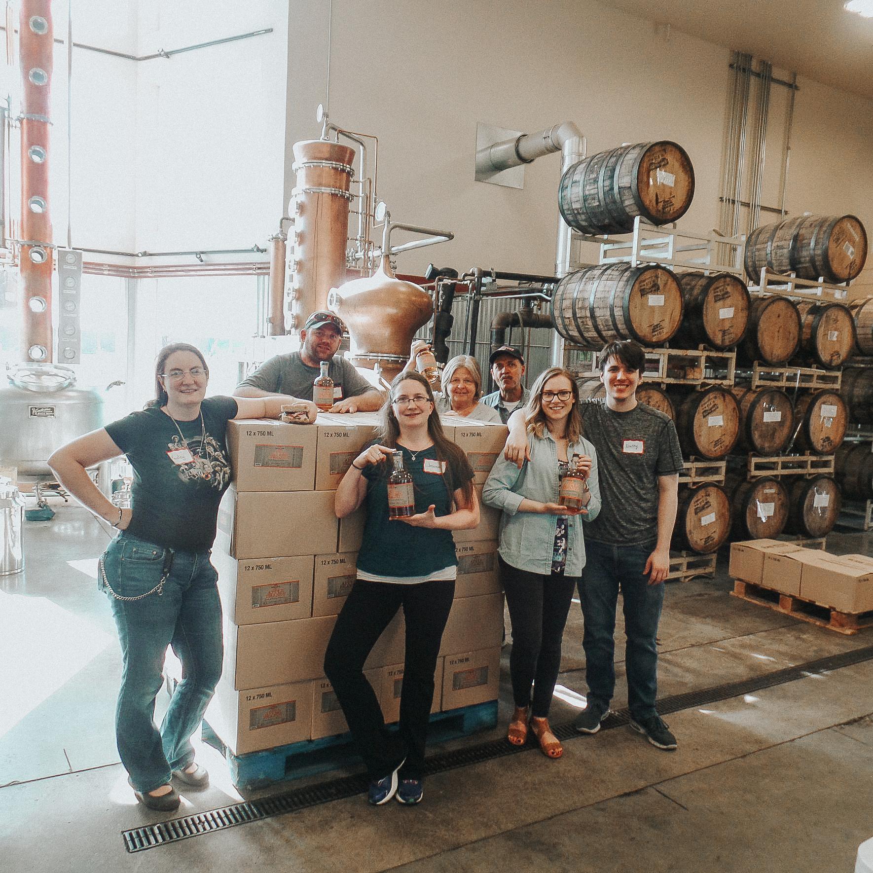 We went to a brandy bottling event at a local distillery. May 2018