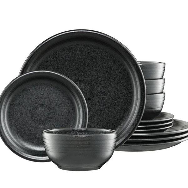 Bistro Coupe 12-Piece Dinnerware Set, Service for 4, Foundry