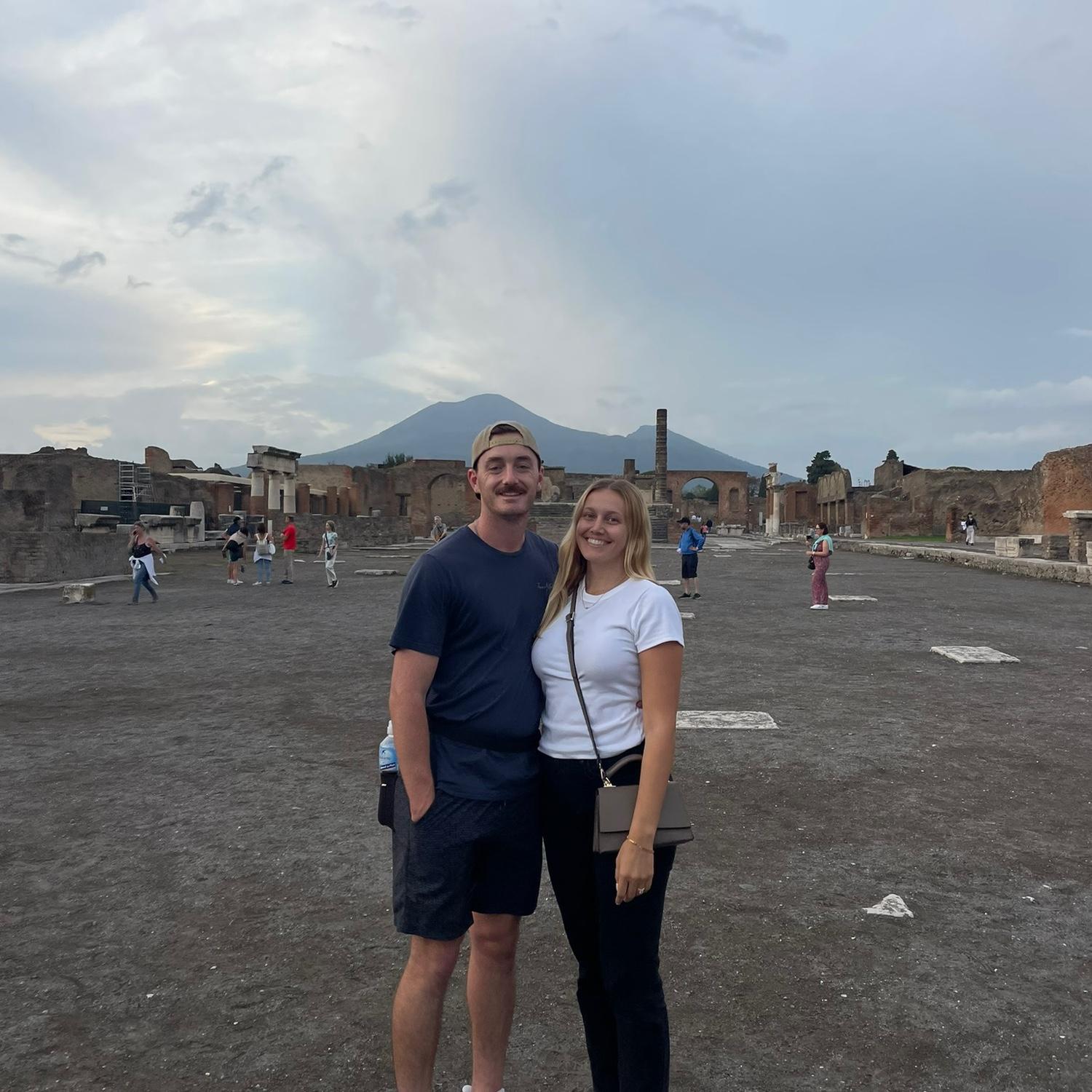 Exploring Pompeii.