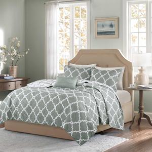 Madison Park Essentials Merritt Reversible King/California King Coverlet Set in Grey