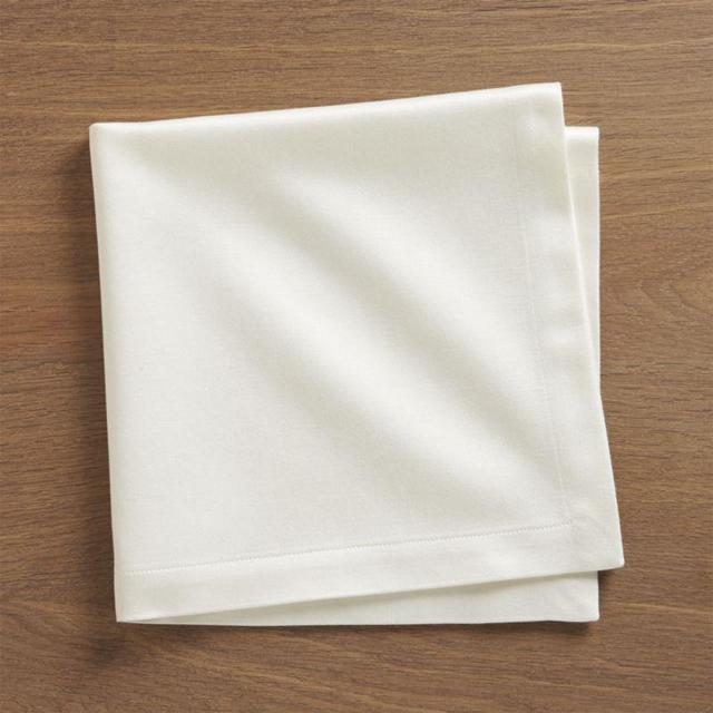 Crate and Barrel - Sateen Ecru Cloth Dinner Napkin - 12