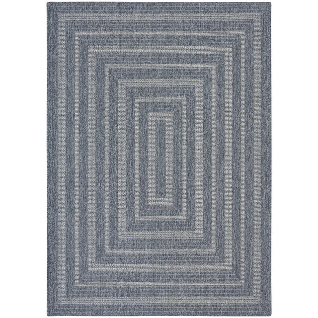 Nourison Tulum 4' x 6' Denim Indoor/Outdoor Flatweave Rug Rug