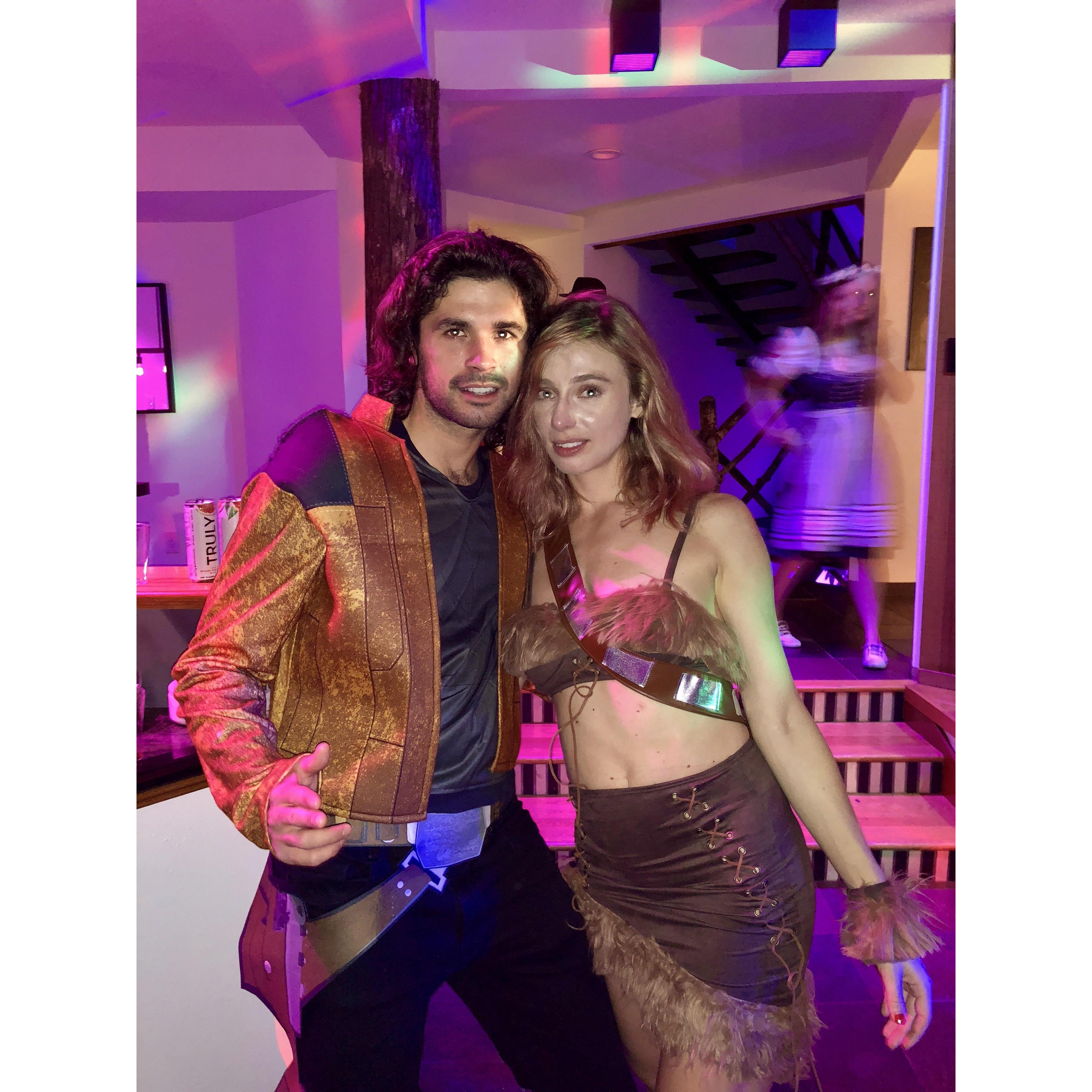Hans Solo and what is supposed to be a sexed up Chewbacca.