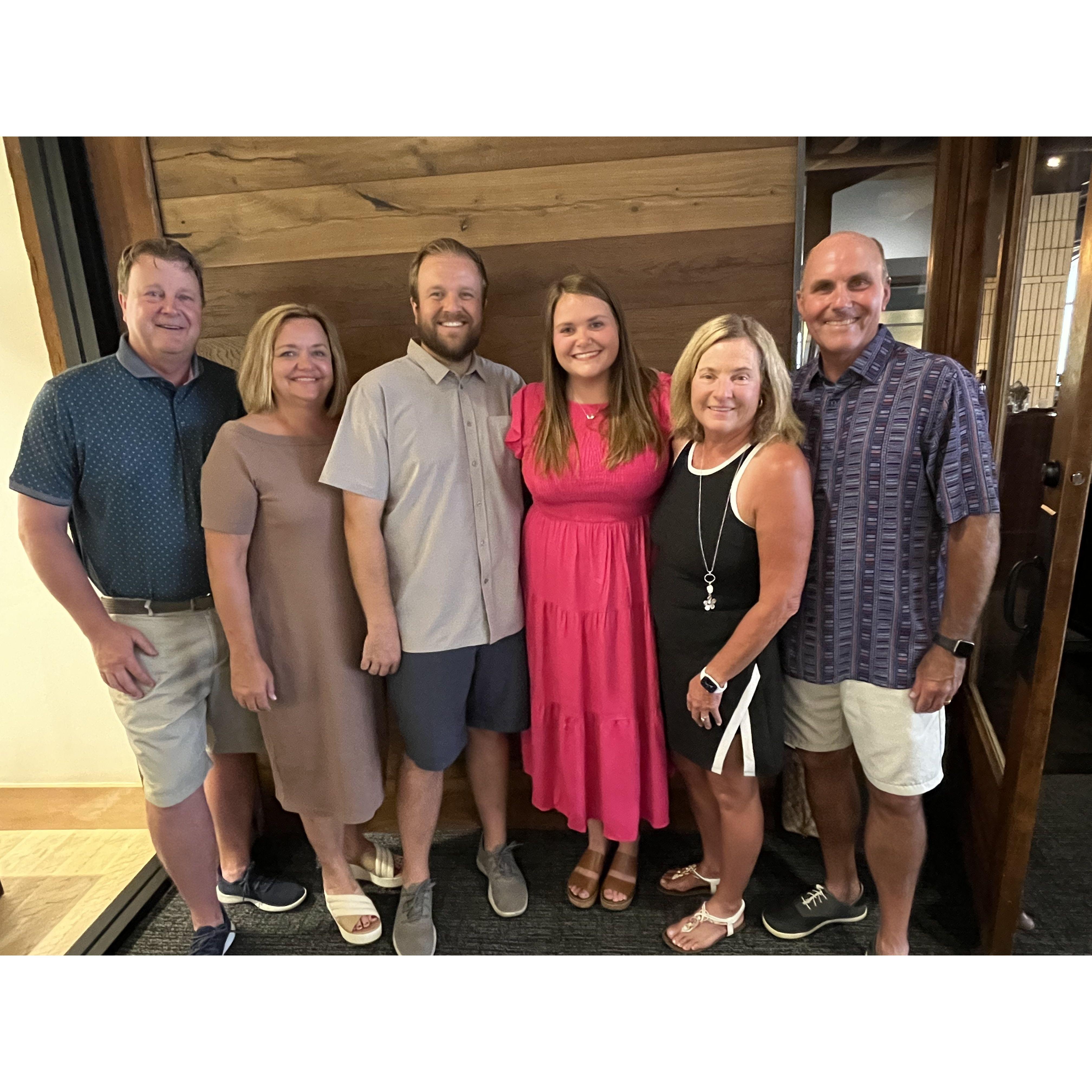 Dinner with our parents the night we got engaged!