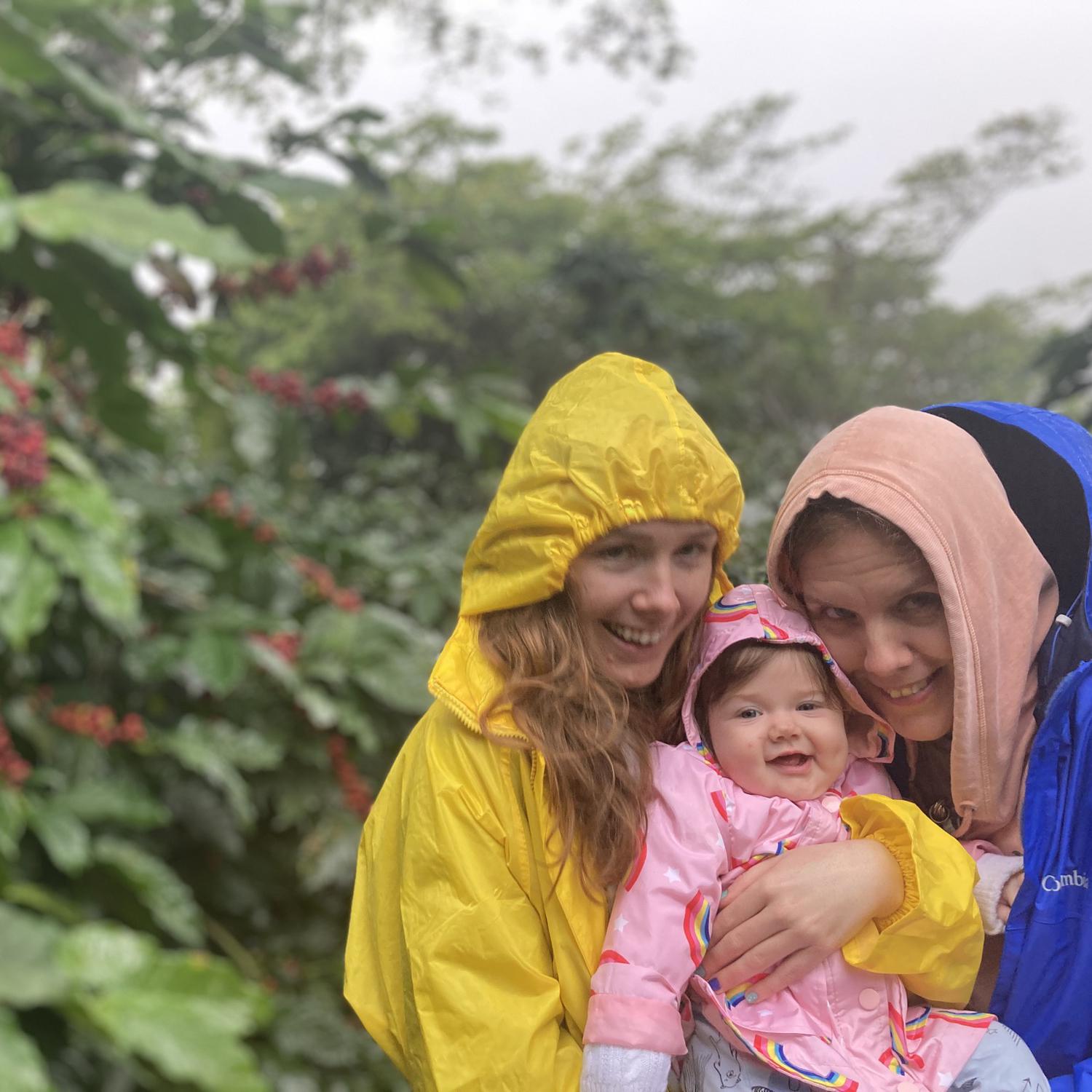 Julia's sister Anna and niece Luna in Guatemala at the coffee farm