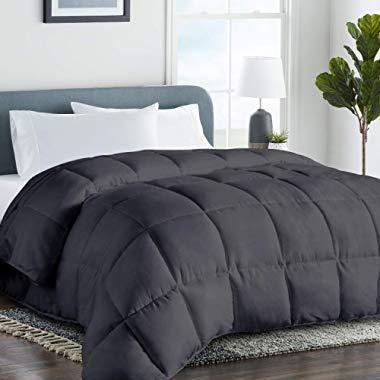 COHOME King 2100 Series Cooling Comforter Down Alternative Quilted Duvet Insert with Corner Tabs All-Season - Plush Microfiber Fill - Reversible - Machine Washable - Dark Grey