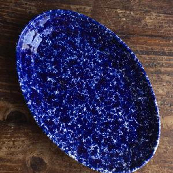 Ceramic Splatter Medium Oval Plate