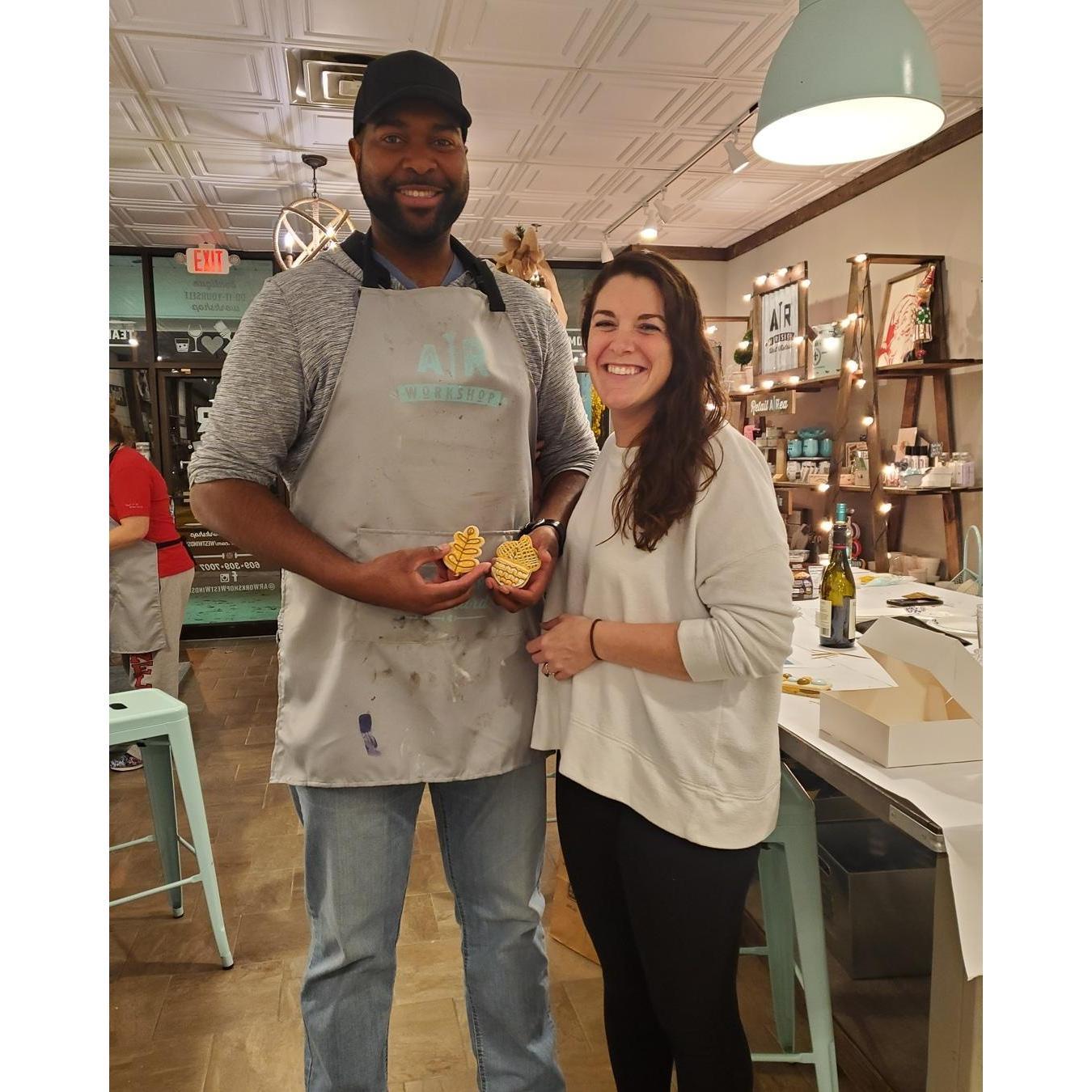 Gerald surprised me at my very first cookie decorating class!
