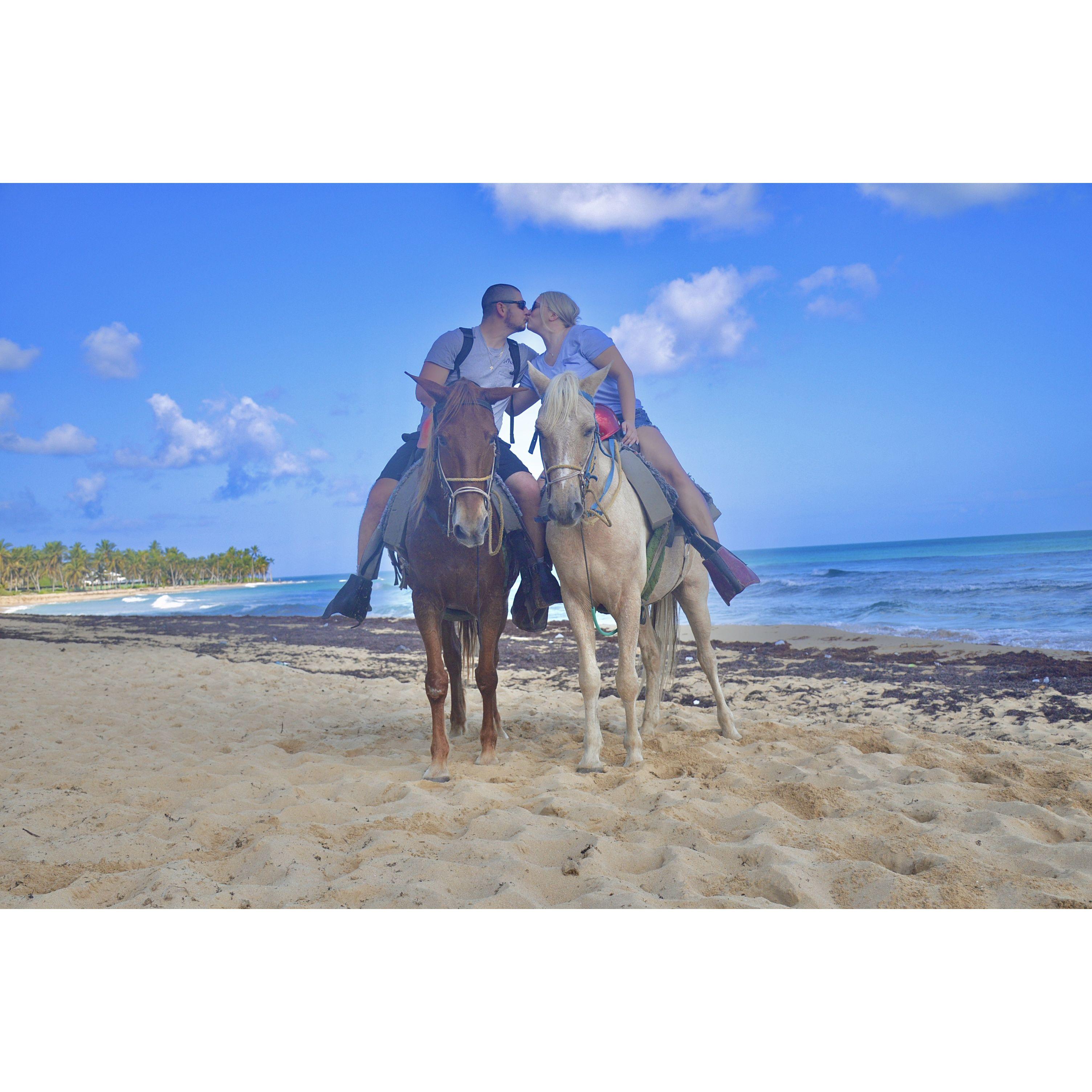 First time horseback riding together in beautiful Punta Cana!