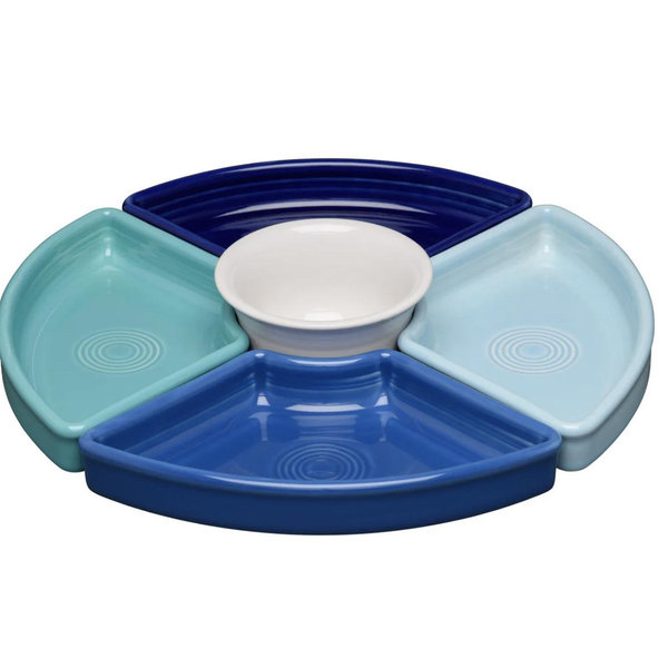 Coastal Blues 5-Piece Mixed Colors Entertaining Set 8 1/5 Inch