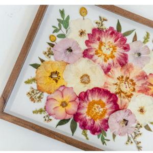 White Poppy Pressed Flower Frame Keepsake