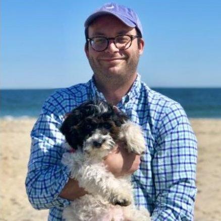 Graeme introducing Arlo to the beach.  This was March 14, 2020--the day after we left New York to quarantine in Sea Bright, NJ.