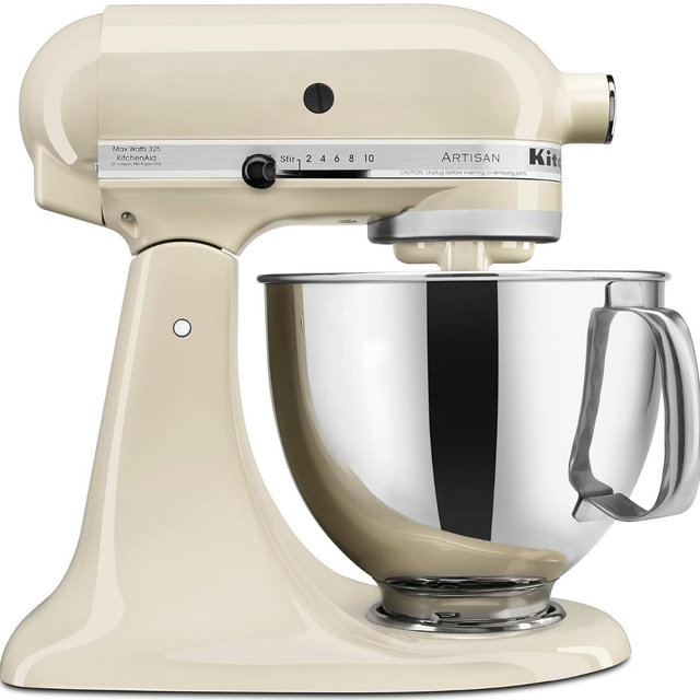 KitchenAid Artisan Series 5 Quart Tilt Head Stand Mixer with Pouring Shield KSM150PS, Almond Cream