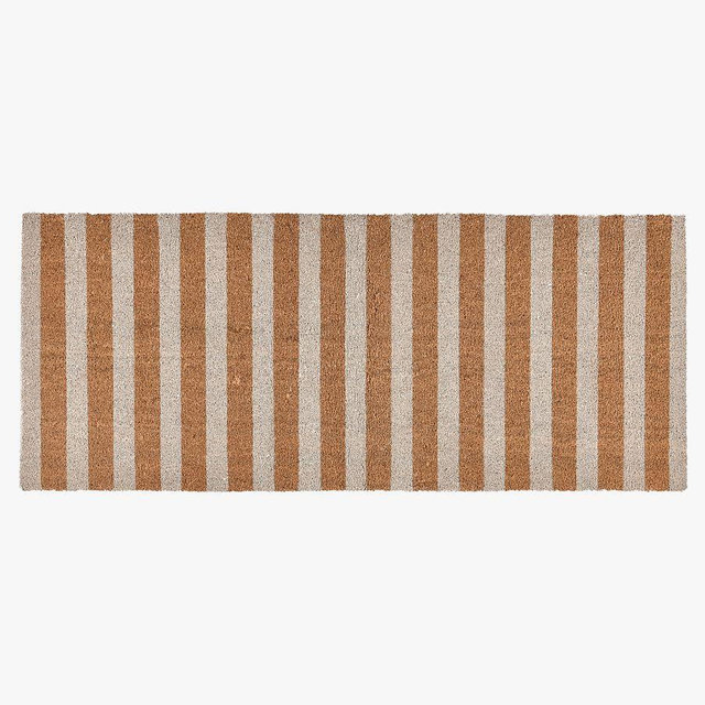 Cayson Striped Doormat, 24" X 57", Ivory/Natural