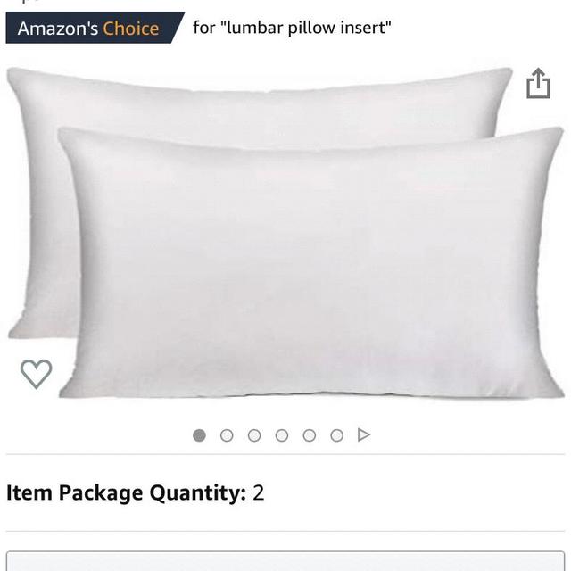 Amazon.com: Lumbar 12 x 20 Inch Pillow Inserts(Set of 2), Inserts, Hypoallergenic Rectangle Pillow Form Insert with Zips: Kitchen & Dining