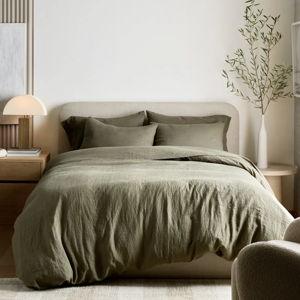 Quince Queen Size Duvet Cover Set, Dusty Olive