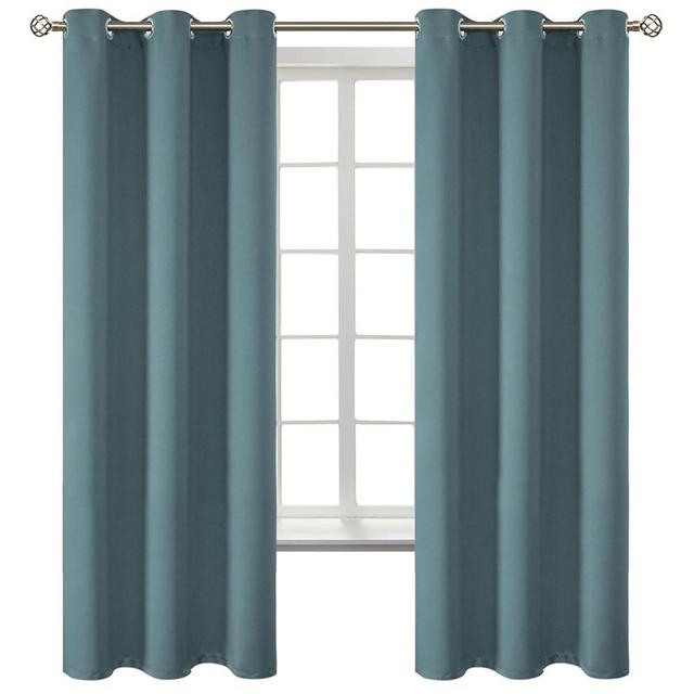 BGment Room Darkening Curtains 63 Inches Long - Grommet Thermal Insulated Drapes Window Treatment Curtains for Bedroom, 2 Panels, 42 x 63 Inch, Stone Blue
