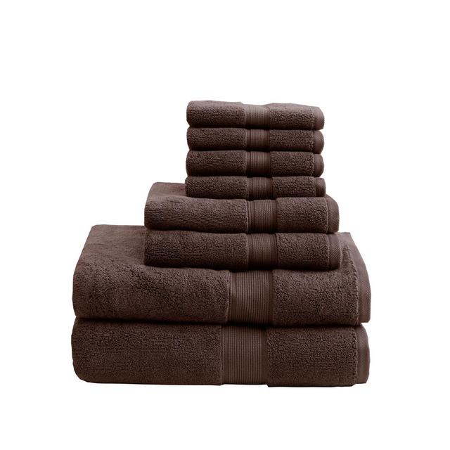 Madison Park 8-Piece Cotton Towel Set in Brown