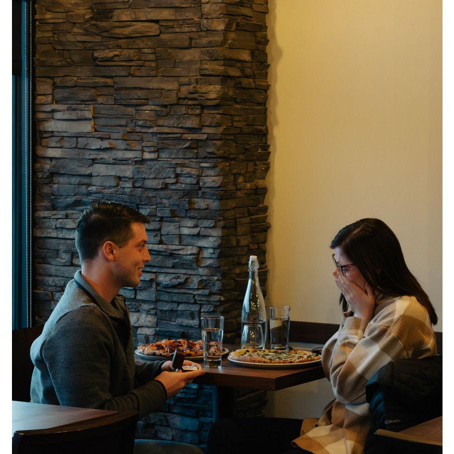 He proposed at the same pizza place we had our first date!