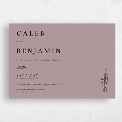 Lavender, Purple Wedding Invitation - Rue Landscape