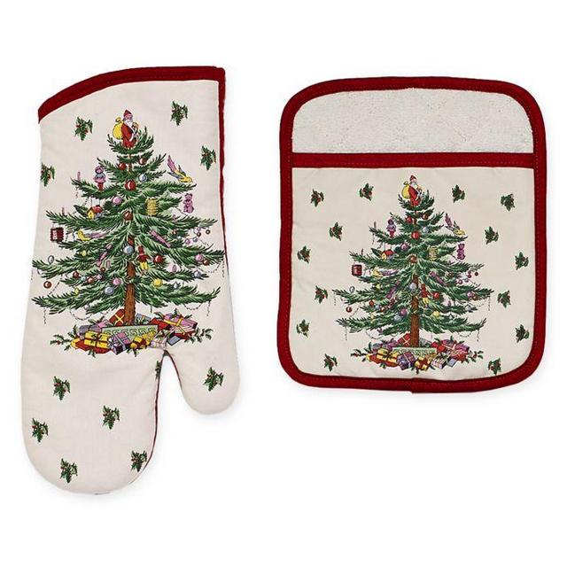 Spode® Christmas Tree by Avanti Pot Holder and Oven Mitts Set